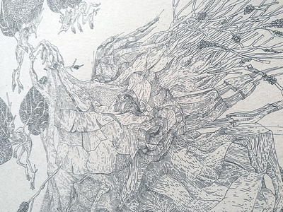 Alive forest (a detail of the process) concept creature details drawing fantasy forest hand drawing hand drawn illustration illustration textures