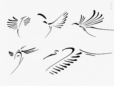 WILDLIFE: flying birds_1 bird black drawing hand illustration ink minimalism nature parallel pen white