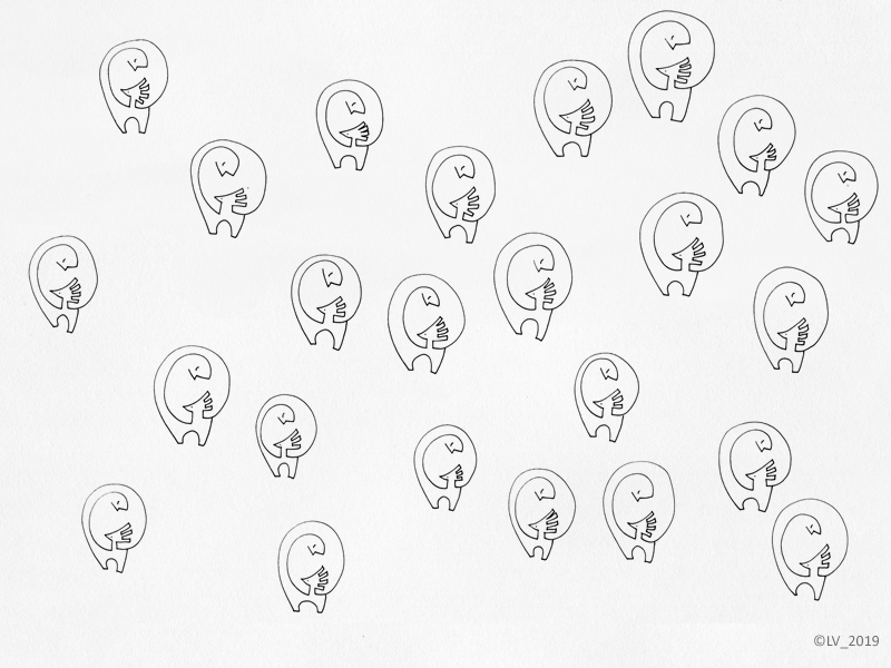 Three poems to human. Birth of Bird (I) paper marker line linear illustration human bird character design graphic nature hand drawing drawing illustration