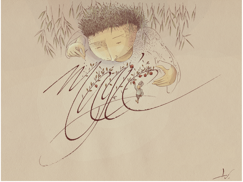 VISUAL WOR(L)DS. Magic character imagination fine arts writing calligraphy wacom intuos ink character design adobe photoshop digital graphic nature hand drawing drawing illustration