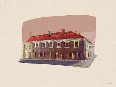 Architecture of Kaunas city adobe photoshop architecture art digital drawing graphic hand drawing hand drawn house illustration image ink mixedmedia picture urbanistic wacom intuos