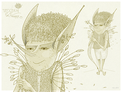 Elf Warrior_1 adobe photoshop art character design design drawing elf forest graphic green illustration image imagination inspiration linear illustration nature picture wacom intuos
