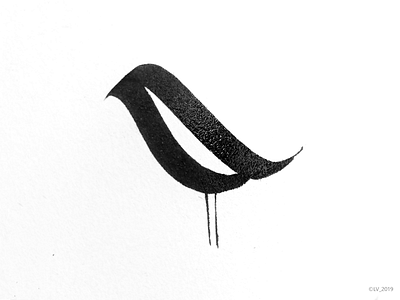 Calligraphy bird