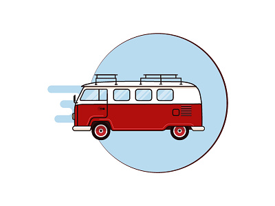 The Kombi adobe graphic design illustration illustrator minimal volkswagen