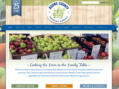 Boone County Farmers Market - Homepage fruit homepage homepage concept web design