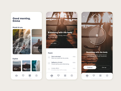 Meditation app app calm dailyui dailyuichallange health meditation playlist ui uiux yoga
