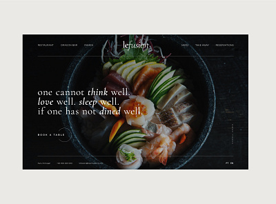 Restaurant minimalist homepage branding dailyui design health minimal minimalist restaurant sushi ui web