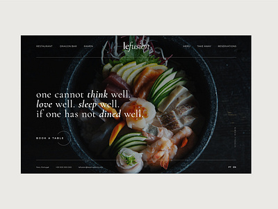 Restaurant minimalist homepage