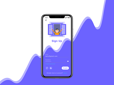 Daily UI :: 001 - Sign Up dailyui dailyui 001 iphone mobile signup