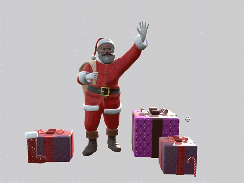 3D Santa 3d 3dsanta animation christmas freelance gif gifts santa unity
