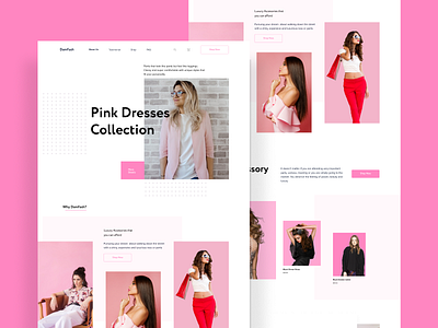 DamFash: A Fashion Website fashion landing page pink ui