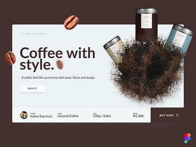 Coffee Purchase Concept card coffee concept dailyui figma flat purchase ui