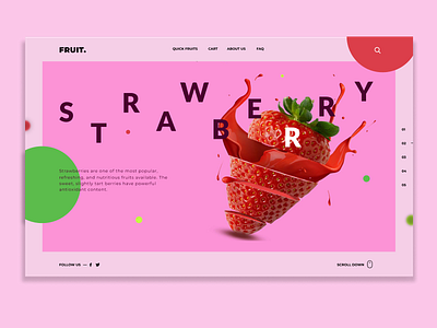 Fruit Page - Strawberry figma fruit header hero landing page shop strawberry