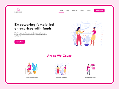 Shecluded: A Female Inclusive Loan Company design female figma fund illustration landing page loan money shecluded ui ux