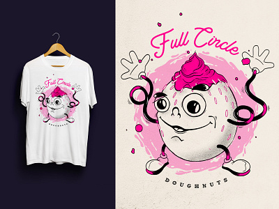 Full Circle Doughnuts apparel character design colorful digital art donuts doughnuts illustration pink small business sprinkles t shirt tshirt