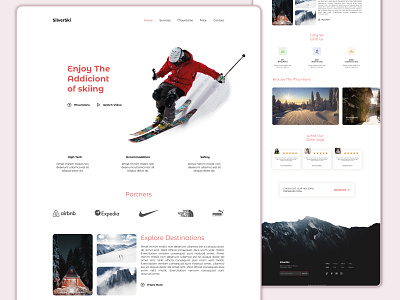 Website for Skiing Service Provider design logo ui uidesign uiux ux