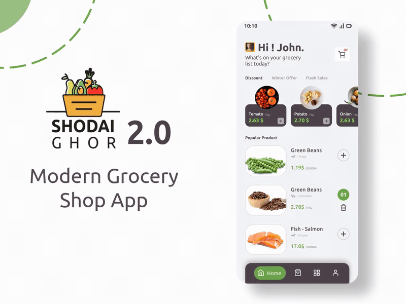 Modern eCommerce Mobile App - UI Design android app ecommerce app grocery app ios app design mobile app mobile app design mobile ui ui uidesign uiux ux