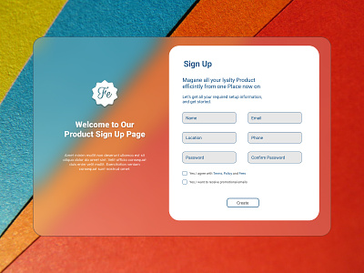 Minimal Sign Up Page - UI Design design figma figmadesign glass effect sign up signup form signup page uidesign uiux website design