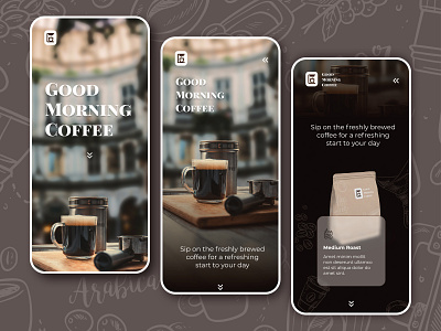 Coffee Shop - Modern Mobile App Design - Parallax Effects Figma android coffee coffee shop design figma design ios mobile app mobile ui modern ui parallax ui uidesign uiux ux