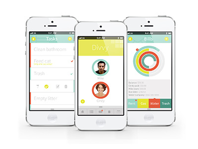Divvy - Household organization app concept app flat ios iphone simple