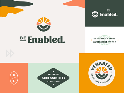 BeEnabled Brand accessibility accessible badge be enabled brand brand assets branding disability disabled enabled logo logo mark logo symbol monogram tagline