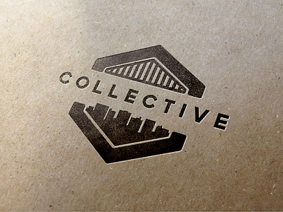 Collective logo black bold letterpress logo thick lines