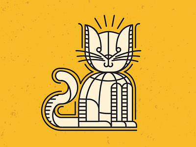 Cat. cat geometric icon illustration illustrator kitty line illustration lined lines shapes vector yellow