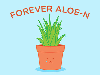 Forever Aloe-n aloe character forever alone frown illustration illustrator line plant sad