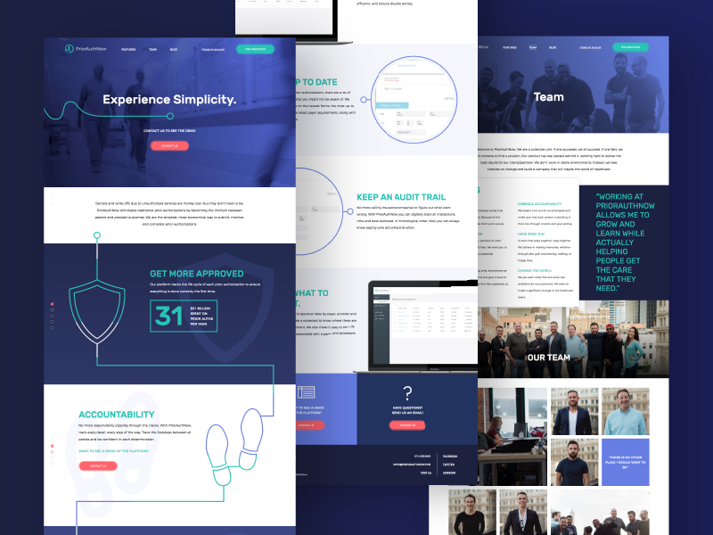 PriorAuthNow Website Design by Molli Ross for ZoCo Design on Dribbble
