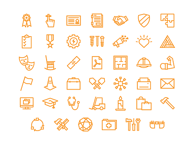 Corna Kokosing icons brand columbus construction design icon set icons masculine orange web