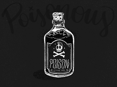 Inktober #1 hand lettering illustration inktober inktober2018 lettering poison poisonous procreate retro rubber hose script skull vector