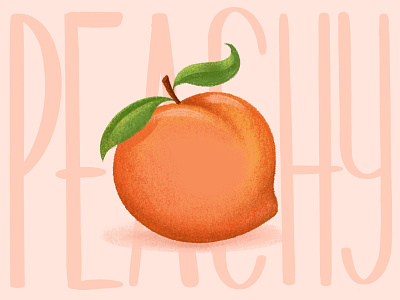 Peachy digital illustration fruit illustration ipadpro orange peach peachy plant procreat procreate brush retrosupply retrosupplyco texture
