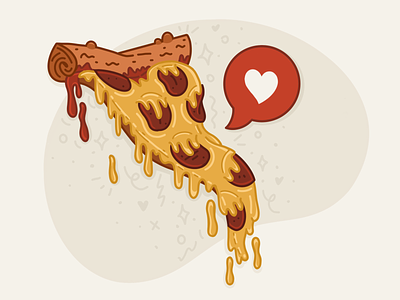 True love cheese crust drip food heart illustration ipad junk food love ninja turtle pepperoni pizza procreate sauce true love