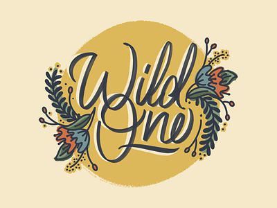 Wild One floral flowers handlettering ipad pro ipad procreate lettering procreate summer wild wild flowers wild one yellow