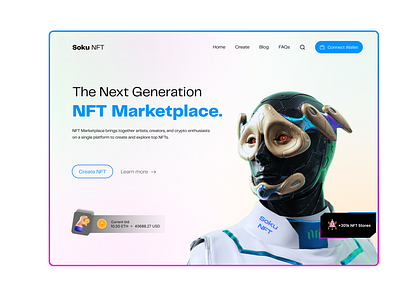 NFT MarketPlace Website. 3d animation app appdesigning branding design graphic design illustration logo nft nftmarketplace ui