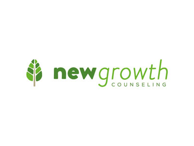 New Growth Logo counseling green leaf tree typography