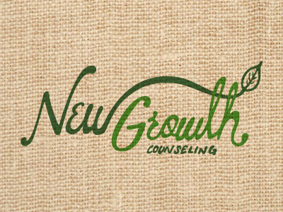 New Growth branding counseling hand lettered hand lettering logo