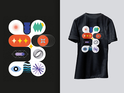 Tshirt Design branding color colorful design icon illustration logo shapes shirt stickers tshirt vector vector shapes