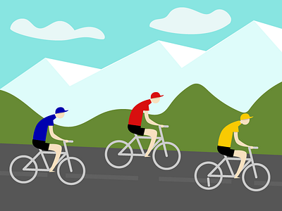 The Bike Riders bicycle illustration race riders tour de france vector