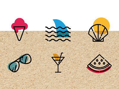 Summer Event beach colorful design event icons infographics port sand summer