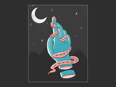 Genie desert design digital illustration genie graphic design hand icon illustration ipad moon night poster snake