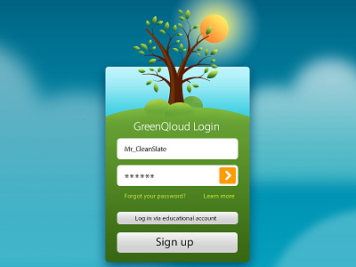Spring blue button green input field leaf login password sky spring sun tree