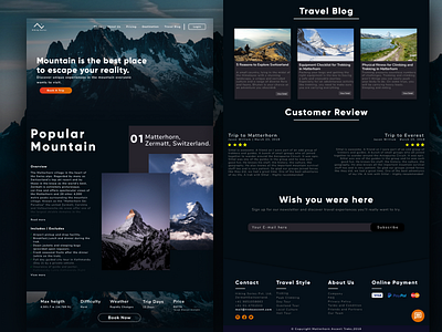 Adventure Mountain Trip branding everest hiking landing page mountain ui ux uxui webdesign website