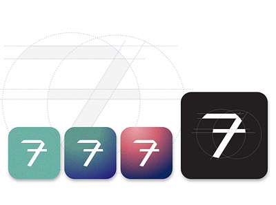 App icon design: 7 -- a journal design 7 app logo brand design brand identity branding calendar icon icons identity journal logo logo design mobile ui seven