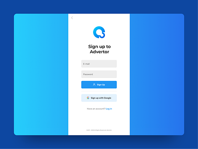 Advertor sign up page | DailyUI #001