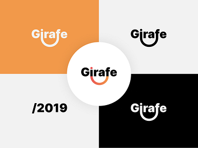 Girafe logotype branding flat icon logo minimal typography