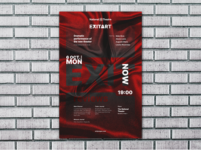 EXITART Poster branding design flat illustration logo minimal typography vector