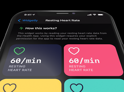 Widgetly for iOS apple health heart rate ios ios14 iphone minimalist mobile ui ux widgets