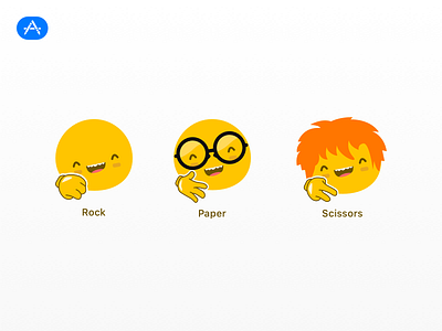 Rock Paper Scissors for iMessage app clean cute design fun game imessage rock paper scissors rps sketch