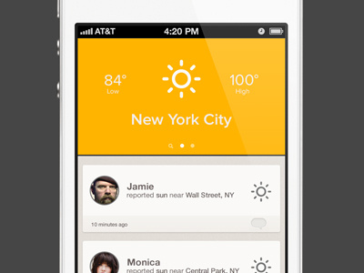 Untitled iOS Weather App apple application climacons design ios iphone mobile social weather